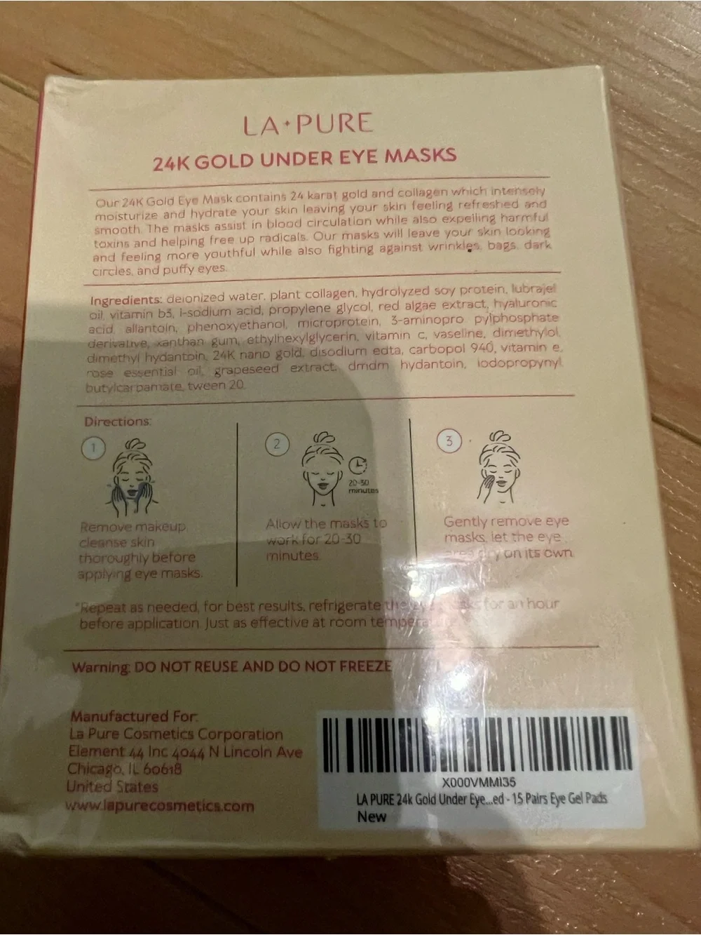 24K Gold Under Eye Masks - Gold